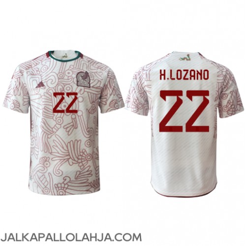 Meksiko Hirving Lozano #22 Kopio Vieras Pelipaita MM-kisat 2022 Lyhyet Hihat